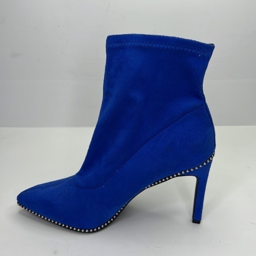 BAR III Melanay Booties Woman’s Cobalt Micro Ball chain beading Sz 6